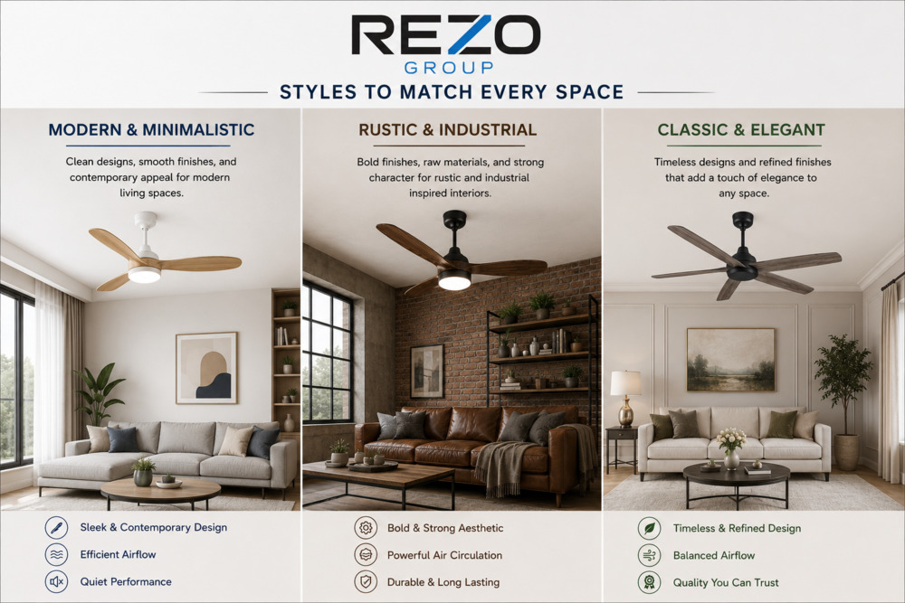 Rezo Group’s ceiling fans with various styles to complement homes in Malaysia