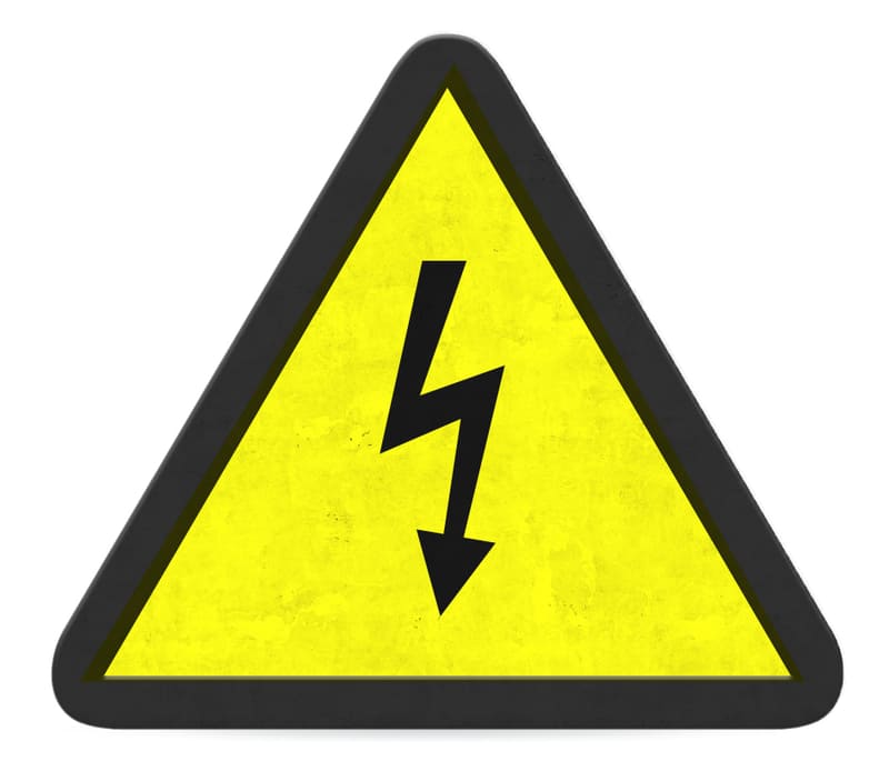 Water mixing with electricity can cause danger