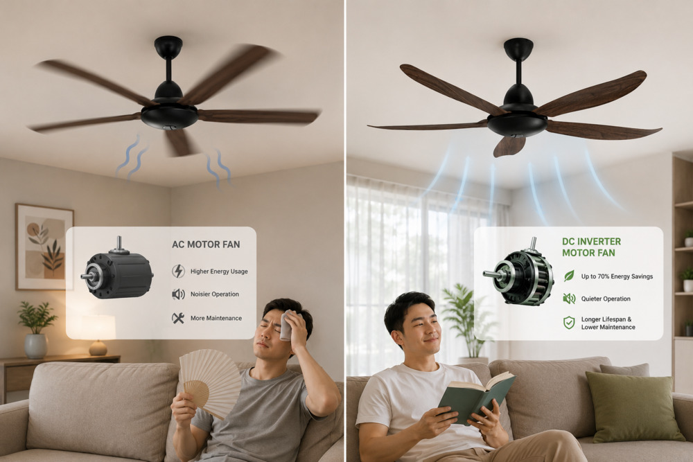 Using DC inverter motor fan for homes and businesses